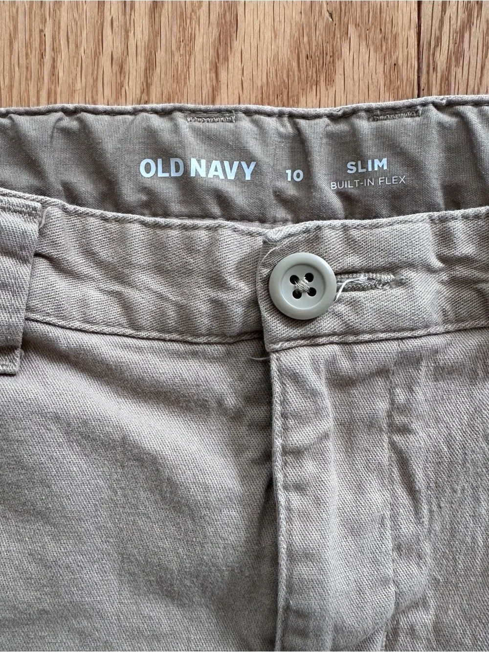 Bundle of 4 Old Navy boys chino slim school uniform pants beige size 10